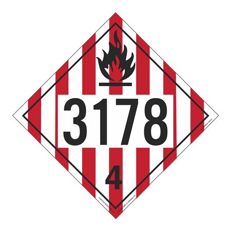 UN#3178 Flammable Solid Numbered Placard