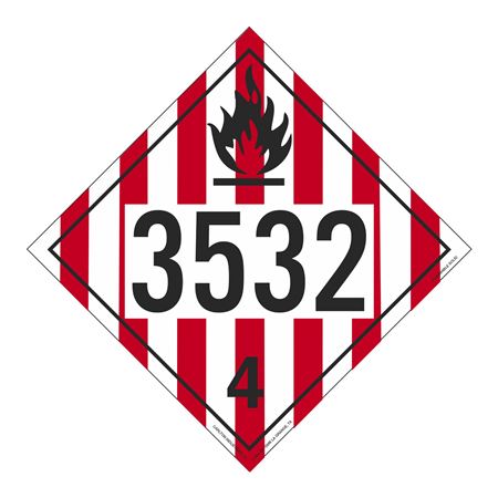 UN#3532 Flammable Solid Numbered Placard