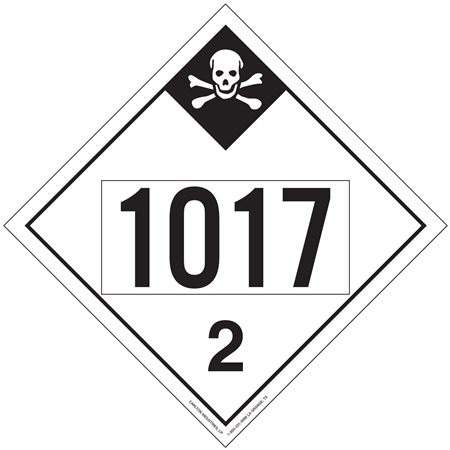 UN#1017 Inhalation Hazard Stock Numbered Placard