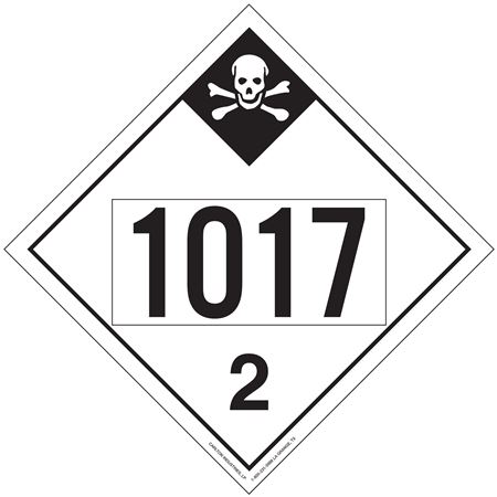 UN#1017 Inhalation Hazard Numbered Placard