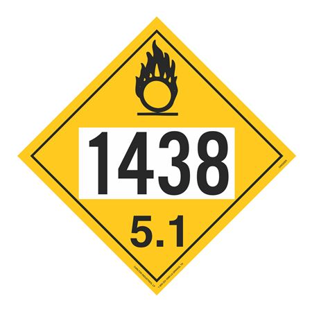 UN#1438 Oxidizer Stock Numbered Placard