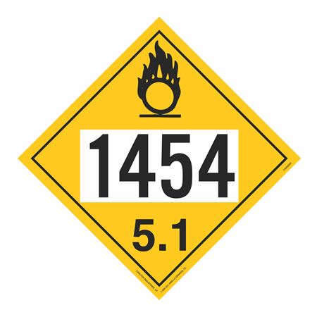 UN#1454 Oxidizer Stock Numbered Placard