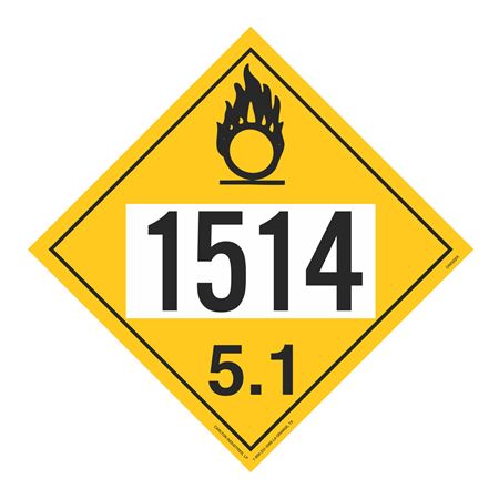 UN#1514 Oxidizer Numbered Placard