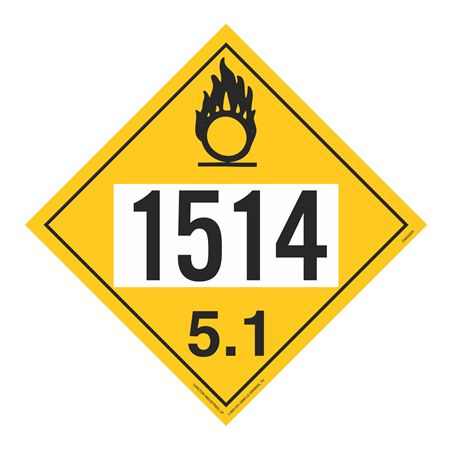 UN#1514 Oxidizer Stock Numbered Placard