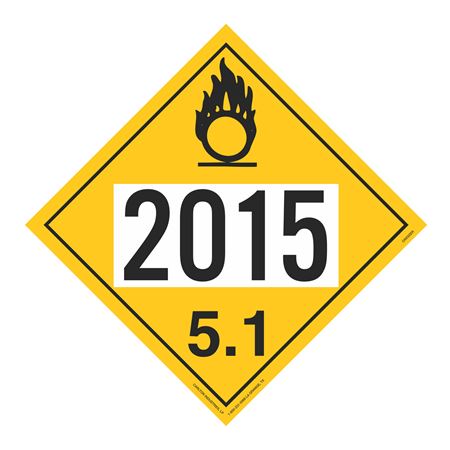 UN#2015 Oxidizer Stock Numbered Placard