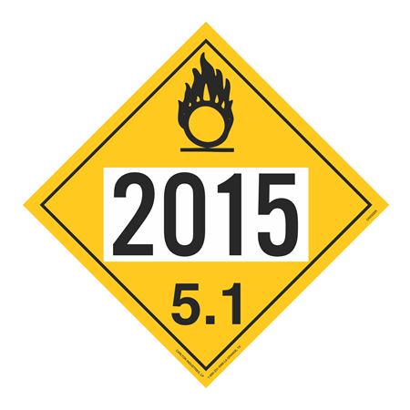 UN#2015 Oxidizer Numbered Placard