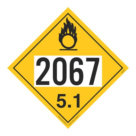 UN#2067 Oxidizer Numbered Placard