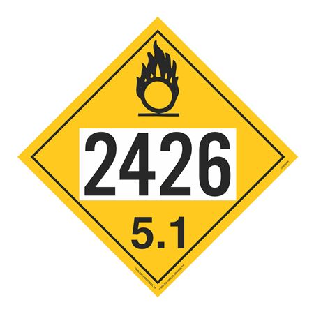 UN#2426 Oxidizer Numbered Placard