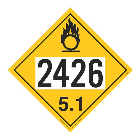 UN#2426 Oxidizer Stock Numbered Placard