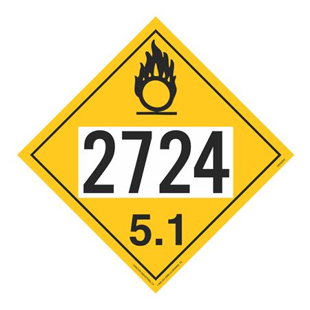 UN#2724 Oxidizer Stock Numbered Placard