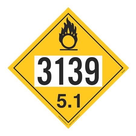 UN#3139 Oxidizer Numbered Placard