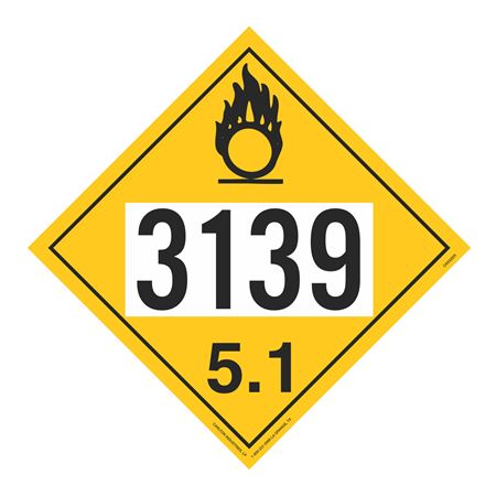 UN#3139 Oxidizer Stock Numbered Placard