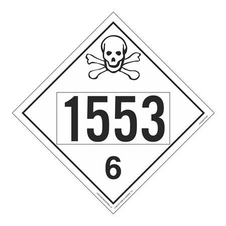 UN#1553 Poison Stock Numbered Placard