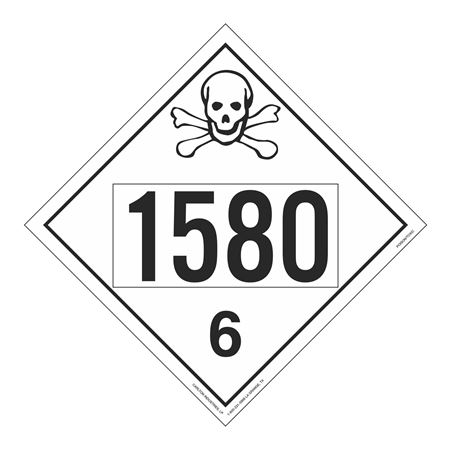 UN#1580 Poison Stock Numbered Placard