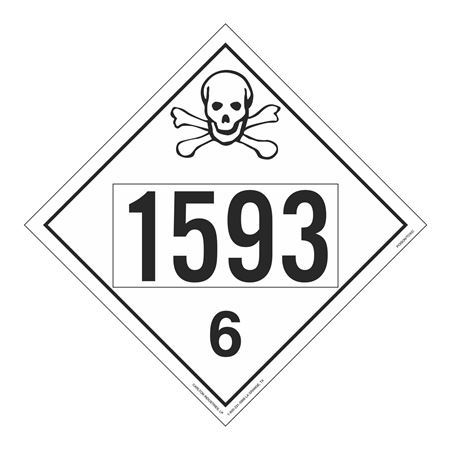 UN#1593 Poison/Toxic Numbered Placard