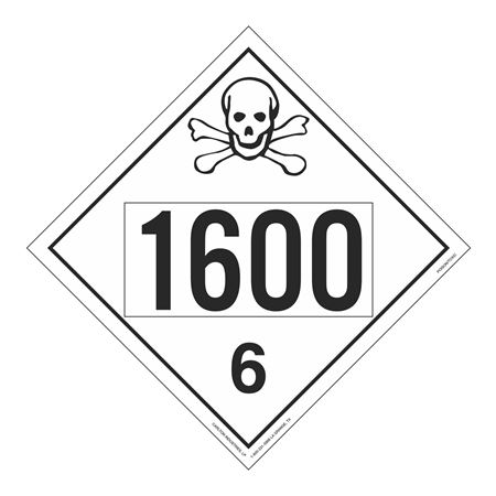 UN#1600 Poison/Toxic Numbered Placard