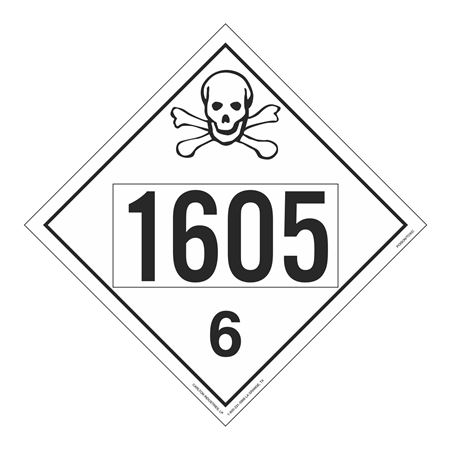 UN#1605 Poison/Toxic Numbered Placard