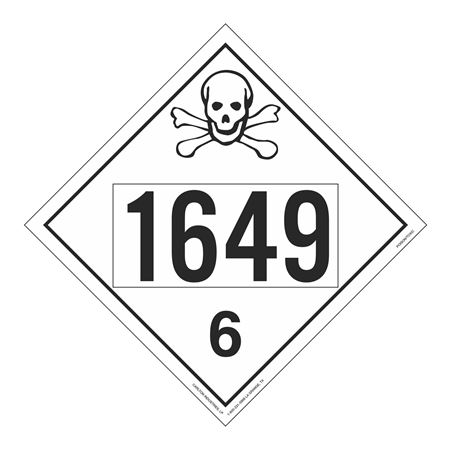 UN#1649 Poison/Toxic Numbered Placard