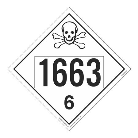 UN#1663 Poison/Toxic Numbered Placard
