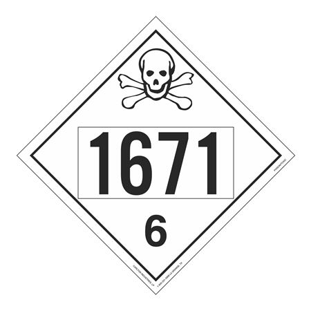 UN#1671 Poison/Toxic Numbered Placard