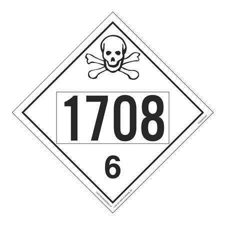 UN#1708 Poison/Toxic Numbered Placard