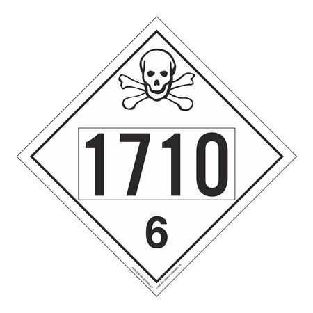 UN#1710 Poison/Toxic Numbered Placard