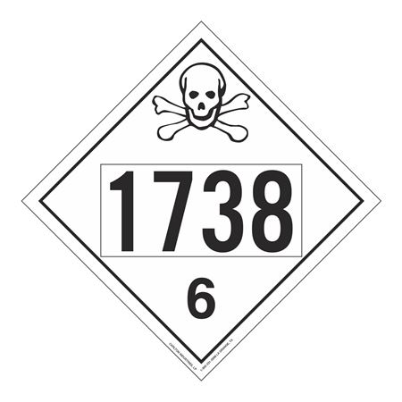 UN#1738 Poison/Toxic Numbered Placard