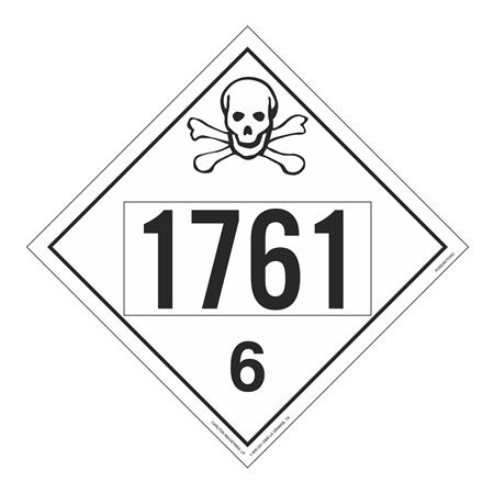 UN#1761 Poison/Toxic Numbered Placard