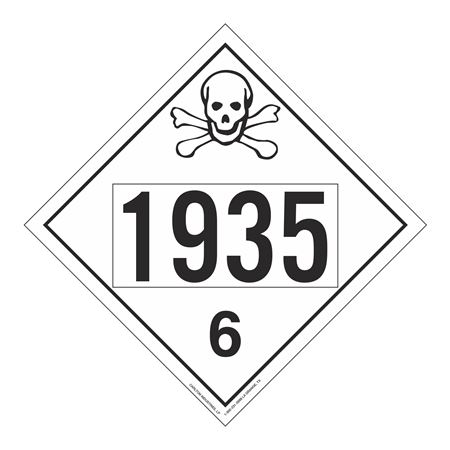 UN#1935 Poison/Toxic Numbered Placard