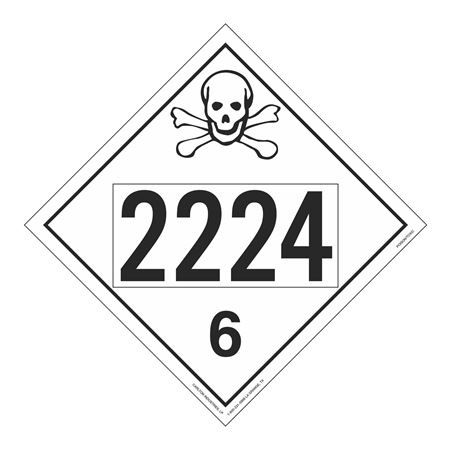 UN#2224 Poison Stock Numbered Placard