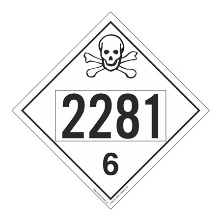 UN#2281 Poison/Toxic Numbered Placard