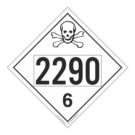 UN#2290 Poison/Toxic Numbered Placard