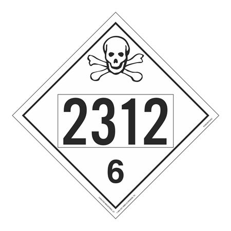 UN#2312 Poison Stock Numbered Placard