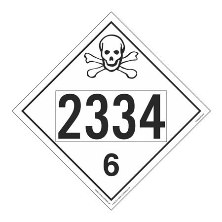 UN#2334 Poison/Toxic Numbered Placard