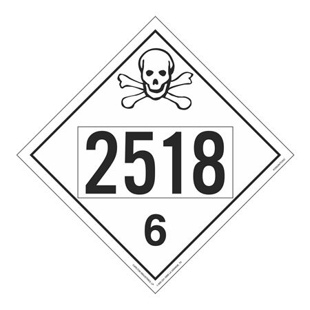 UN#2518 Poison/Toxic Numbered Placard