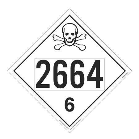 UN#2664 Poison/Toxic Numbered Placard