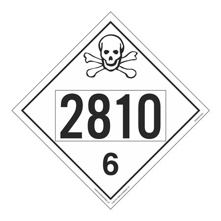 UN#2810 Poison/Toxic Numbered Placard