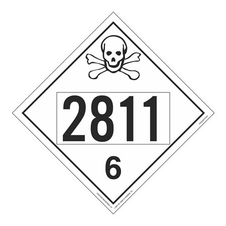 UN#2811 Poison/Toxic Numbered Placard