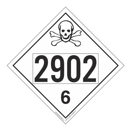 UN#2902 Poison/Toxic Numbered Placard