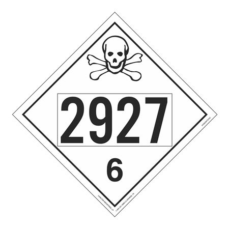 UN#2927 Poison/Toxic Numbered Placard