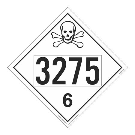 UN#3275 Poison/Toxic Numbered Placard