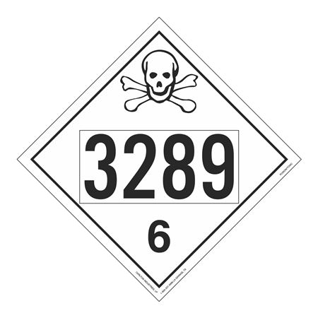 UN#3289 Poison/Toxic Numbered Placard