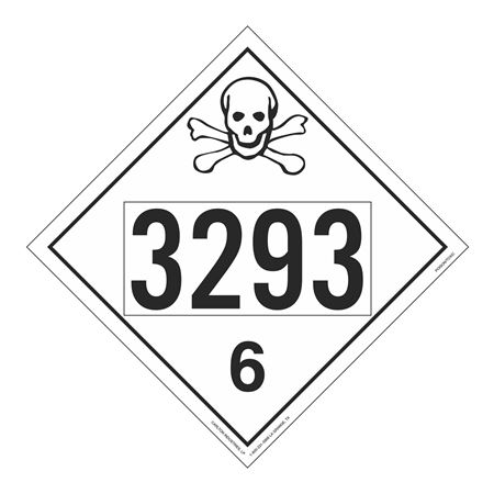 UN#3293 Poison/Toxic Numbered Placard