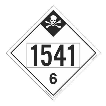 UN#1541 Poison Inhalation Hazard Numbered Placard