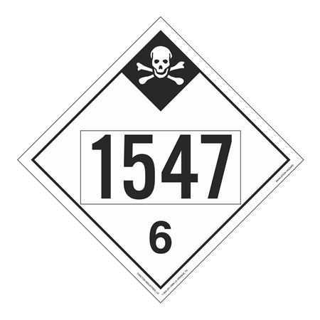 UN#1547 Inhalation Hazard Stock Numbered Placard