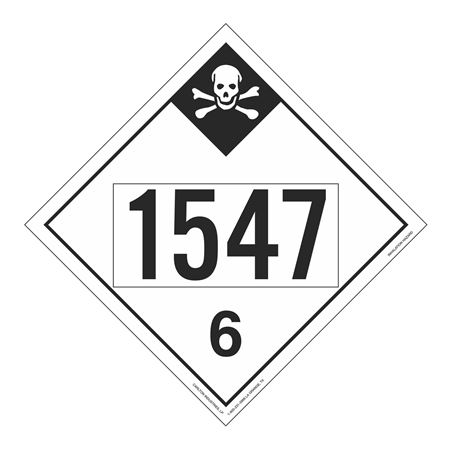 UN#1547 Poison Inhalation Hazard Numbered Placard