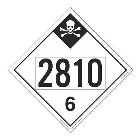 UN#2810 Poison Inhalation Hazard Numbered Placard