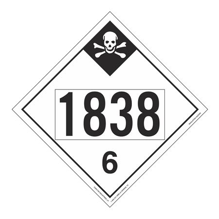 UN#1838 Poison Inhalation Hazard Numbered Placard