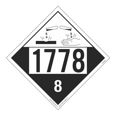 UN#1778 Corrosive Stock Numbered Placard