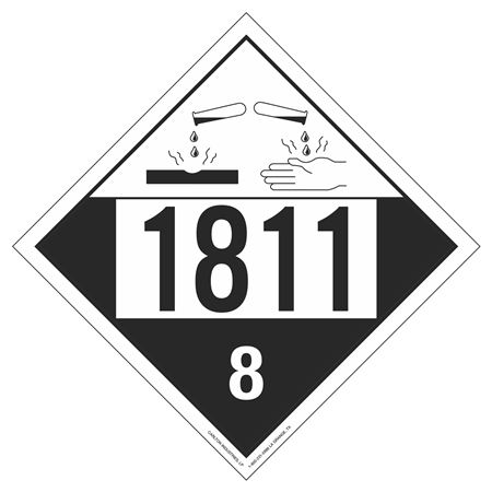 UN#1811 Corrosive Numbered Placard